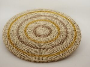 Panera Waorani Artesanal Natural circulos amarillo y marrón claro