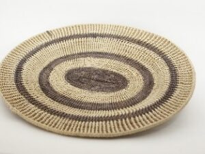 Panera Waorani Artesanal Natural 3 círculos gris claro