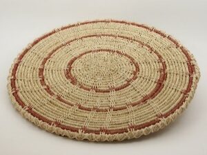 Panera Waorani Artesanal Natural remolino 3 círculos rojos
