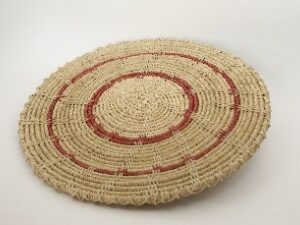 Panera Waorani Artesanal Natural remolino 2 círculos rojos