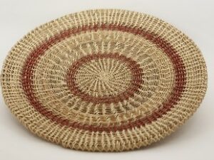 Panera Waorani Artesanal Natural entretejido 2 circulos rojos