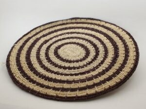 Panera Waorani Artesanal Natural entretejido 6 circulos marrón oscuro