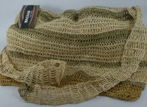 Bolso Waorani tejido con tirante tono natural y líneas verdes