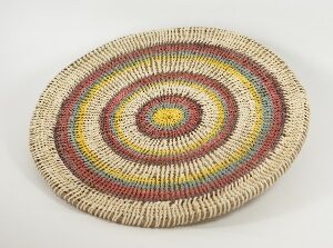 Panera Waorani Artesanal Natural Marrón Rojo Verde Amarillo