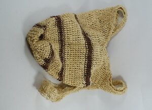 Shigra o bolso Waorani tegido a mano 3 líneas marrón oscuro